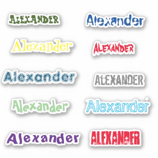 10デカールのカスタマイズ可能な名前シート シール (正面)