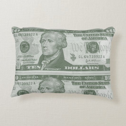10ドル札の枕 アクセントクッション (裏面)