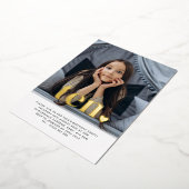 10ハートフォト誕生日金ゴールド 箔招待状 (回転した状態)