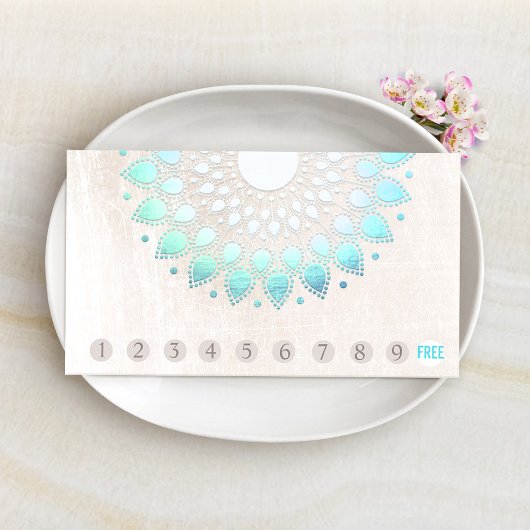 10パンチカスタマーロイヤリティターコイズロータス ロイヤリティカード