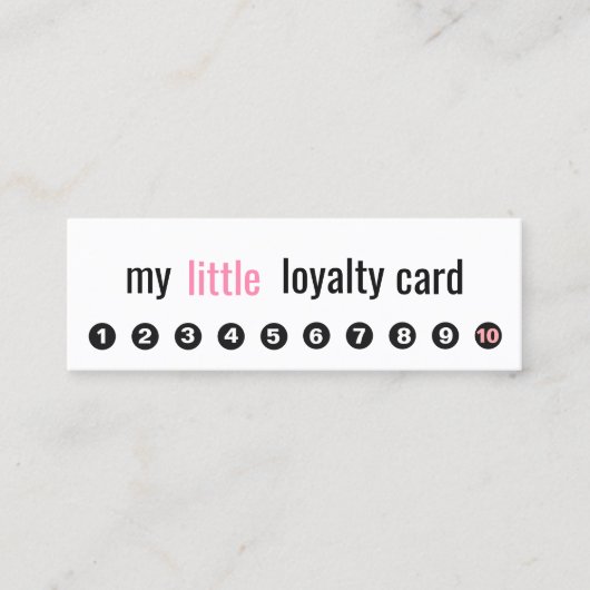 10パンチピンク美しいサロンお客様ロイヤリティカード ロイヤリティカード (正面)
