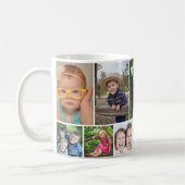 10パーソナライズされたフォトコラージュファミリー引用文名 コーヒーマグカップ (左)