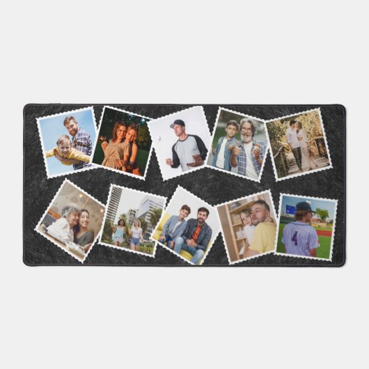 10パーソナライズされたフォトコラージュ家族とカスタム文字 デスクマット (正面)