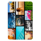 10パーソナライズされた写真テンプレートコラージブラックフレーム マグネット (縦)