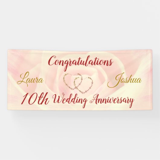 10パーソナライズされた周年結婚記念バナー 横断幕 (横)