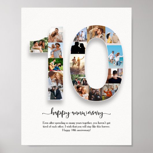 10パーソナライズされた周年記念写真集 ポスター (正面)