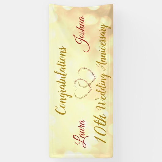 10パーソナライズされた周年記念結婚バナー 横断幕 (縦)