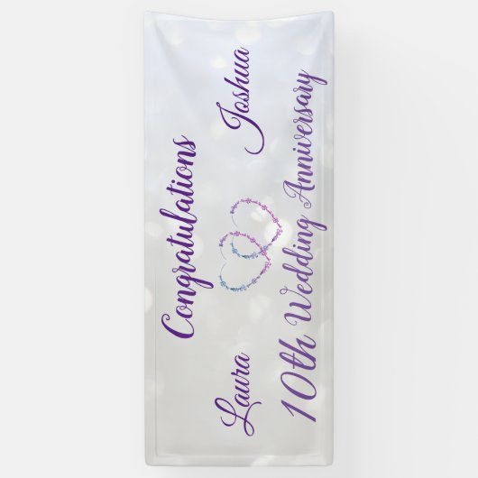10パーソナライズされた周年記念結婚バナー 横断幕 (縦)