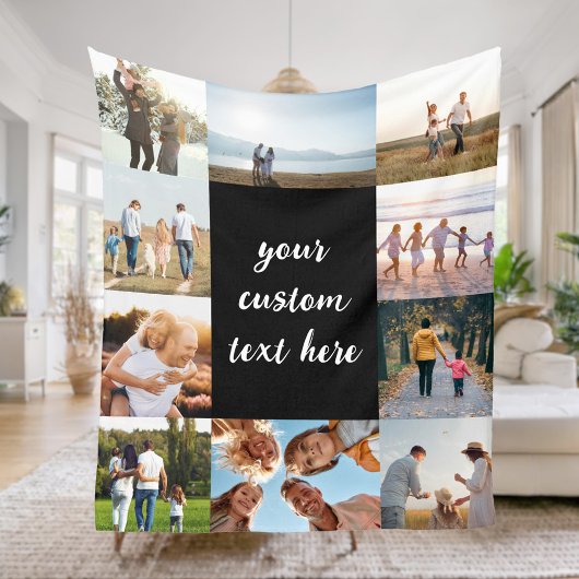 10パーソナライズされた枚のコラージュ フリースブランケット