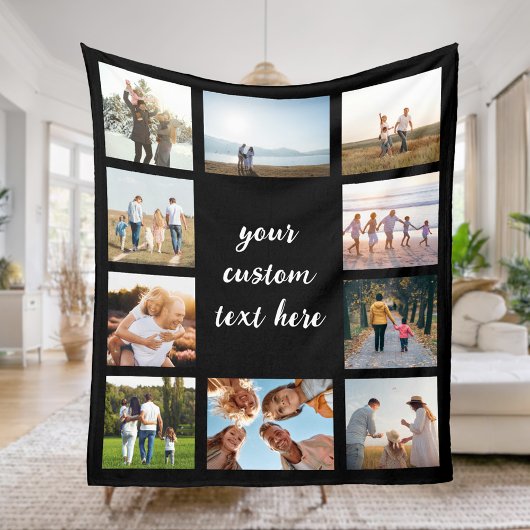 10パーソナライズされた枚のコラージュ フリースブランケット