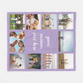 10パーソナライズされた枚のコラージュ フリースブランケット (正面(横))