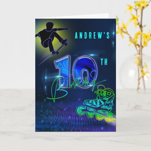 10パーソナライズされた番目の誕生日 カード (黄色い花)