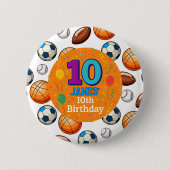 10パーソナライズされた番目の誕生祝いピン 缶バッジ (正面)