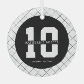 10パーソナライズされた誕生日モダン及びエレガント ガラスオーナメント (正面)