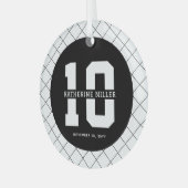 10パーソナライズされた誕生日モダン及びエレガント ガラスオーナメント (正面左)