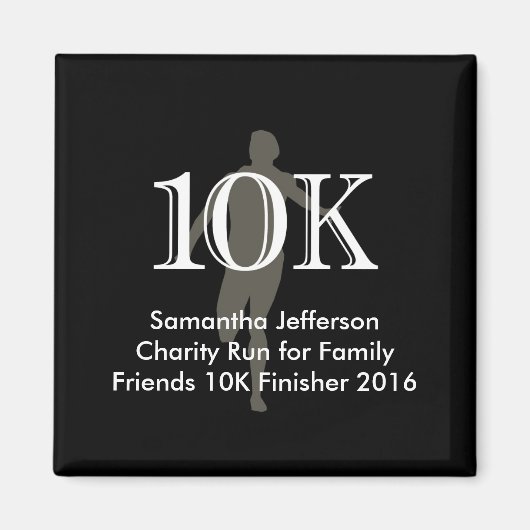 10パーソナライズされたkクロスカントリー記念ランナー マグネット (正面)