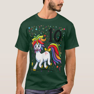 10パーティー日10年ユニコーンパーティー10歳の誕生日 Tシャツ