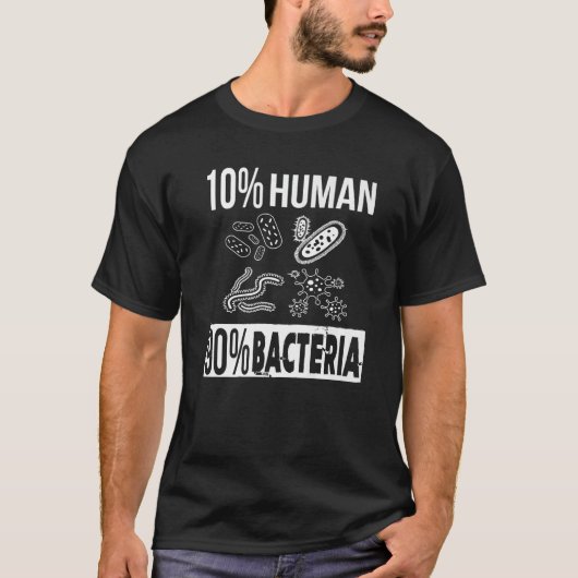 10ヒト90細菌微生物微生物微生物微生物微生物学P Tシャツ (正面)