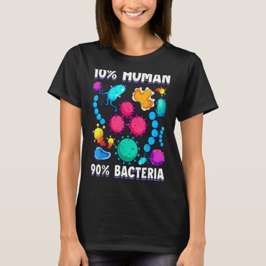 10ヒト90細菌科学細胞生物学 Tシャツ (正面)