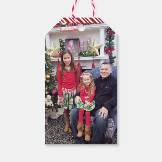 10ビッグクリスマスホリデーの写真と名前セット ギフトタグ (正面)