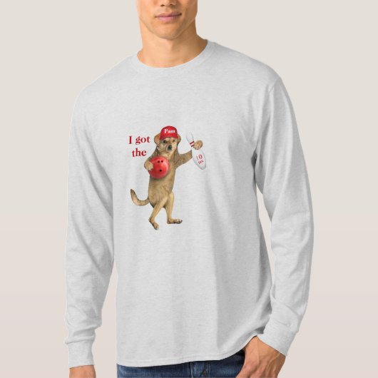 “10ピンゲットだぜ” ベーシック長袖Tシャツ Tシャツ (正面)