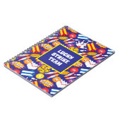 10ピンファンキーボーリングアーケードチームパターン(の模様が)あるリーグ ノートブック (左側)