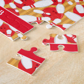 10ピンボーリングの路地のボールとピンのストライク ジグソーパズル (側面)