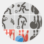 10ピンボーリングアイコンのシール ラウンドシール (正面)