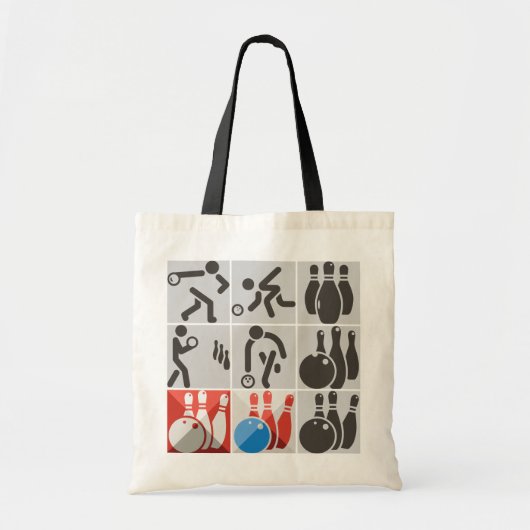 10ピンボーリングアイコンスポーツトートバッグ トートバッグ (正面)