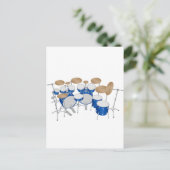 10ピースドラムキット：ベクトルスケッチ: ポストカード (スタンド正面)