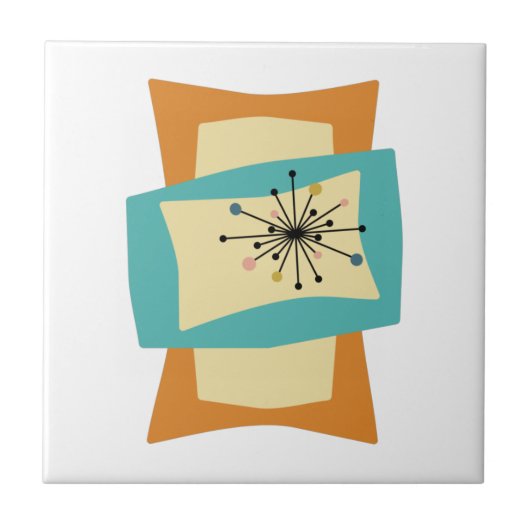 10ファンキー世紀中頃の絞り長方形モダン タイル (正面)