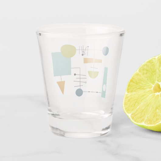 10ファンキー世紀中頃までの幾何学的フローチャート ショットグラス (裏面)