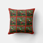 10フォトインスタグラムコラージュ赤の背景(白) クッション (裏面)