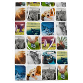 10フォトグリッドテンプレート角丸い白い枠 ミディアムペーパーバッグ (正面)