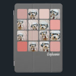 10フォトコラージグレイ赤面ピンクコーラルスクリプト名 iPad PROカバー<br><div class="desc">写真やお気に入りの写真を使っておもしろいや個人的な記念品を作り、友達と共有する。四角い写真を使って結果を最高の出せ！この積み重モダンねグリッド写真コラージュには、あなたの名前または他の文字のための素朴なモダンフォントが含まれている。あなたの写真の角は、正方形の写真のコラージュを柔らかくするために丸められている。背景を変更するには-クリックまたは高度なカスタマイズデザイン領域で色を選択し、カラーピッカーで色を選択する。写真とお気に入りのスナップショットをこのフィルムストリップに追加して、おもしろいメモリキーパーに追加する。</div>