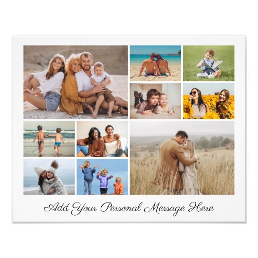 10フォトコラージュあいさつ文の写真の拡大 フォトプリント (正面)