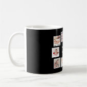 10フォトコラージュとパーソナライズされた文字ブラック コーヒーマグカップ (左)