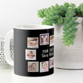 10フォトコラージュとパーソナライズされた文字ブラック コーヒーマグカップ