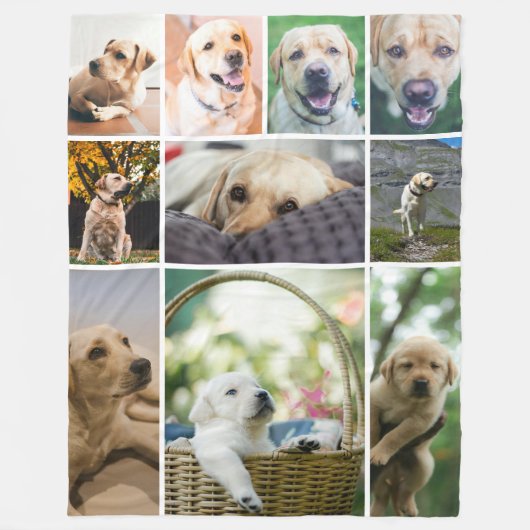 10フォトコラージュパーソナライズされた家族 フリースブランケット (正面)