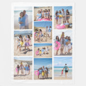 10フォトコラージュパーソナライズされた フリースブランケット (正面)