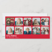 10フォトコラージュミニマルクリスマスレッド シーズンカード (正面)