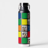 10フォトコラージュモダンキューブ赤青緑イエロー ウォーターボトル (正面)