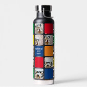 10フォトコラージュモダンキューブ赤青緑イエロー ウォーターボトル (左面)