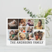 10フォトコラージュ家族のホリデーカード |招待状 招待状 (スタンド正面)