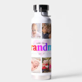 10フォトコラージュ愛おばあちゃん数々のカラーはっきりした ウォーターボトル (左面)