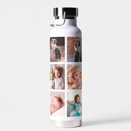 10フォトコラージュ愛おばあちゃん数々のカラーはっきりした ウォーターボトル (右面)