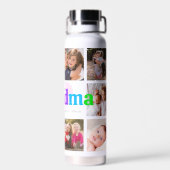 10フォトコラージュ愛おばあちゃん数々のカラーはっきりした ウォーターボトル (背面)