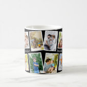 10フォトコラージュ白黒パーソナライズされたパパ コーヒーマグカップ (中央)