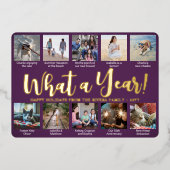 10フォトコラージュ紫なんて年だ！トレンディースクリプト 箔シーズンカード (正面)