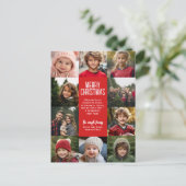 10フォトコラージュ縁ど- Merry Christmas Greeting シーズンポストカード (スタンド正面)